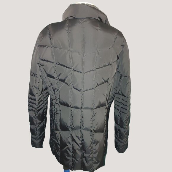 Brooks Brothers 346 Womens Black Quilted Down Puffer Jacket Size L Button Zip - Picture 4 of 8